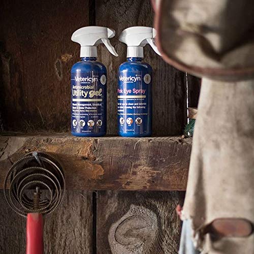 Vetericyn Plus Livestock Utility Gel Spray | Wound Care Spray, Teat Spray, Dermal Cleanser - Made in USA - 16-ounce