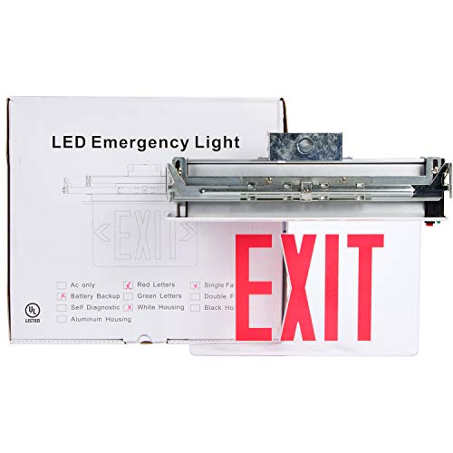 Morris Products LED Exit Sign – Recessed Mount Edge – Red on Clear Panel, White Housing – Compact, Low-Profile Design – Single Sided Legend – Energy Efficient, High Output – 1 Count, (73331)