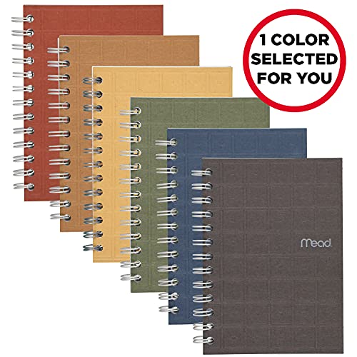 Mead Spiral Notebook, College Ruled Paper, 80 Sheets, 7" x 5", Recycled, Assorted Colors, Color Selected For You, 1 Count (45186)