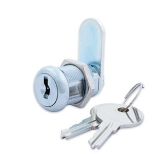 fjm security 8700a-ka disc tumbler cam lock with 7/8" cylinder and chrome finish, keyed alike