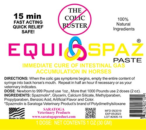 EQUI-SPAZ Horse Digestion Supplement to Prevent and relieves Gas Build-up (Relieves Colic in 15 Minutes) (1)