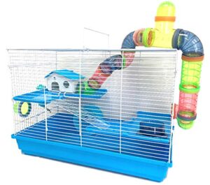 large 3-floors expandable and customizable small animal critter cage for dwarf syrian hamster habitat rodent gerbil rat mouse mice