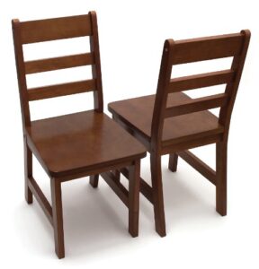 lipper international 523-4wn child's chairs for play or activity, 12.38" w x 15" d x 26.63" h, set of 2, walnut finish