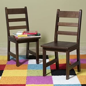 Lipper International 523-4WN Child's Chairs for Play or Activity, 12.38" W x 15" D x 26.63" H, Set of 2, Walnut Finish