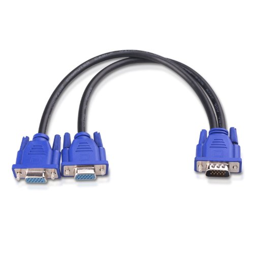 Cable Matters 1ft Full HD 1080P VGA Splitter Cable (VGA Y Cable) for Screen Duplication - Does NOT Show Separate Displays (No Screen Extension)