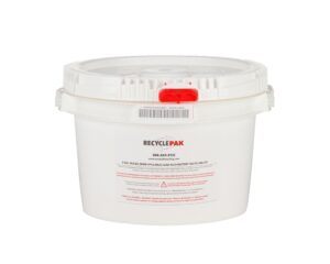 veolia supply-150 2 gal sealed (non-spillable) lead acid battery recycling pail