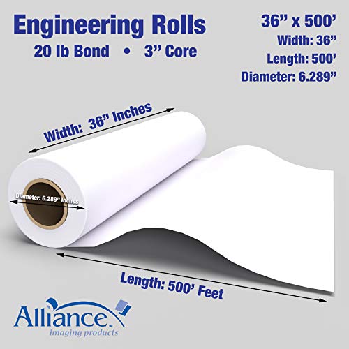 Alliance Wide Format Paper Bond Engineering Rolls (2 Rolls, 36 In x 500 Ft)