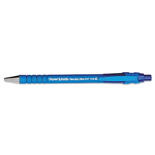 Paper Mate 9560131 Flexgrip Ultra Recycled Ballpoint Retractable Pen, Blue Ink, Fine, Dozen