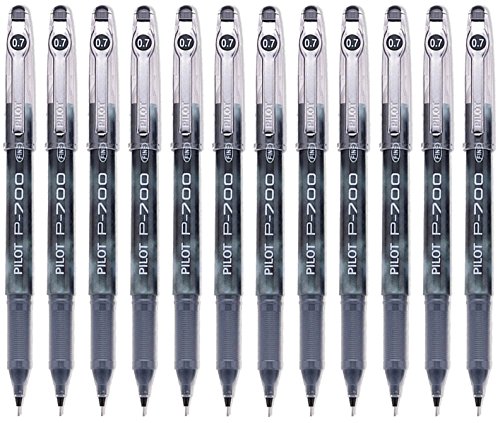 Pilot P-700 Precise Gel Ink Roller Ball Stick Pen, Black Ink, .7mm, Dozen