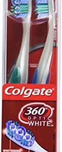 Colgate 360° Optic ning Toothbrush, Soft, White, 2 Count