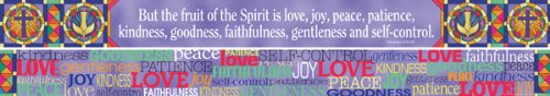 Barker Creek Double-Sided Spiritual Border with Inspirational Verse, Fruit of The Spirit, for Bulletin Boards, Reception Areas, Sunday School Classrooms, Homeschool Decor, 3” x 35’ (966)