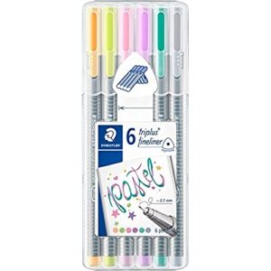 staedtler 334sbgc1a6 6 piece triplus fineliner pastel pen set