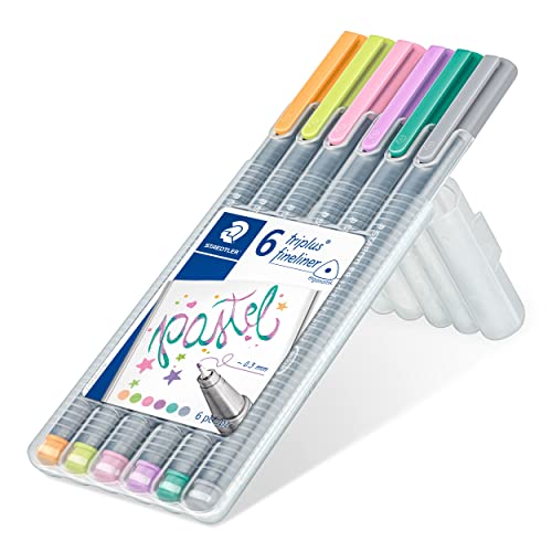 STAEDTLER 334SBGC1A6 6 Piece Triplus Fineliner Pastel Pen Set
