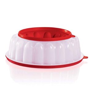 tupperware jel-ring jello mold ice ring in chili red