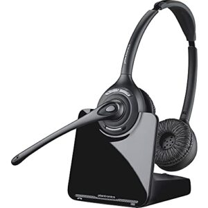 plantronics pl-cs520 binaural wireless headset system, black/silver