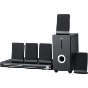 sylvania curtis 5.1 channel progressive scan dvd mini bookshelf home theater speaker system w/subwoofer & remote control