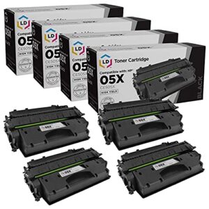 ld products compatible toner cartridge replacements for hp 05x ce505x for use in hp laserjet p2035, p2035n, p2055d, p2055dn & p2055x (black, 4-pack)