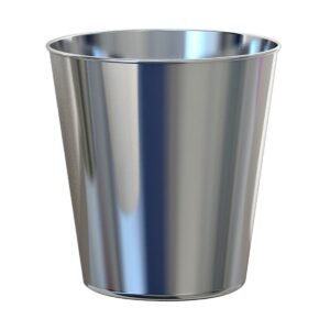 nu steel decorative stainless steel small trash can wastebasket, garbage container bin for bathrooms, powder rooms, kitchens, home offices gloss offices-shiny-11 qt, under 5 gallons, shiny mirror