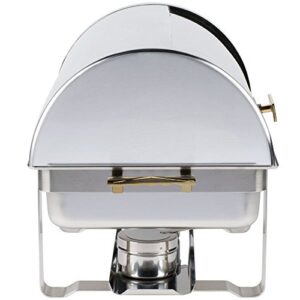 Roll Top Deluxe Full Size Rectangle 8 Qt. Stainless Steel Chafing Dishes