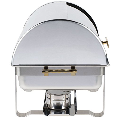 Roll Top Deluxe Full Size Rectangle 8 Qt. Stainless Steel Chafing Dishes