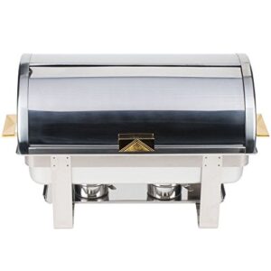 Roll Top Deluxe Full Size Rectangle 8 Qt. Stainless Steel Chafing Dishes