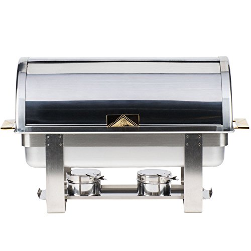 Roll Top Deluxe Full Size Rectangle 8 Qt. Stainless Steel Chafing Dishes