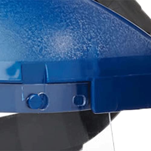 Sellstrom Single Crown Safety Face Shield with Ratchet Headgear, Clear Tint, Uncoated, Blue, 8" x 12" x .040, S39110