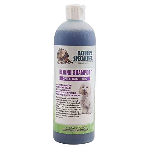 Nature's Specialties Bluing Ultra Concentrated Dog Shampoo for Pets, Makes up to 2 Gallons, Natural Choice for Professional Groomers, Optical Brightener, Made in USA, 16 oz