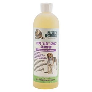 nature's specialties hypoallergenic ultra concentrated aloe dog shampoo for pets, makes up to 4 gallons, natural choice for professional groomers, for sensitive skin, made in usa, 16 oz