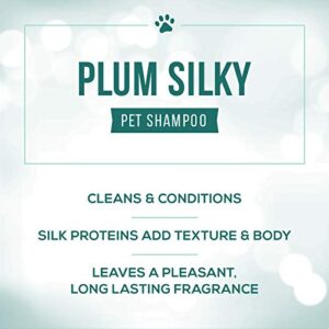 Nature's Specialties Plum Silky Ultra Concentrated Dog Shampoo Conditioner, Makes up to 3 Gallons, Natural Choice for Professional Pet Groomers, Silk Proteins, Made in USA, 16oz