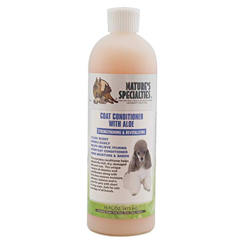 Nature's Specialties Coat Conditioner with Aloe for Pets, Natural Choice for Professional Groomers, Strengthening & Revitalizing, Made in USA, 16 oz