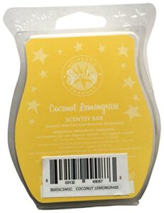 coconut lemongrass scentsy bar wickless candle tart warmer wax 3.2 fl oz, 8 squares