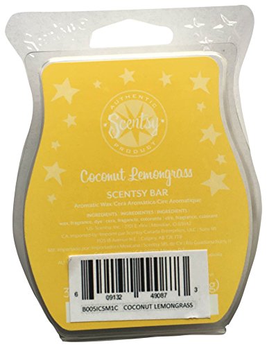 Coconut Lemongrass Scentsy Bar Wickless Candle Tart Warmer Wax 3.2 Fl Oz, 8 Squares