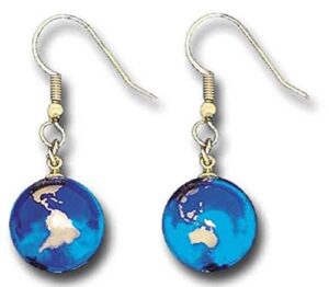 gold earth earrings- 22kt gold continents