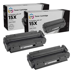 ld products compatible replacement for hp 15x / c7115x hy black toner cartridges 2-pack