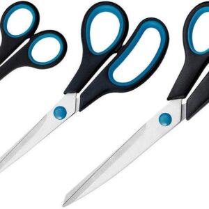 Westcott Easy Grip Soft Grip Scissor - Black/Blue (Set of 3)