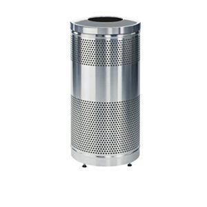 rubbermaid commercial products classics trash can, 25 gallon, stainless steel, hands-free indoor/outdoor garbage bin for mall/stadium/office/lobby/restaurant