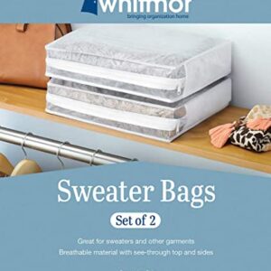 Whitmor Set of 2 Sweater Bag, White, 2 Count