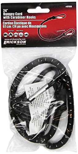 Erickson 07038 24" Stretch Cord with Carabiner Hooks , Black
