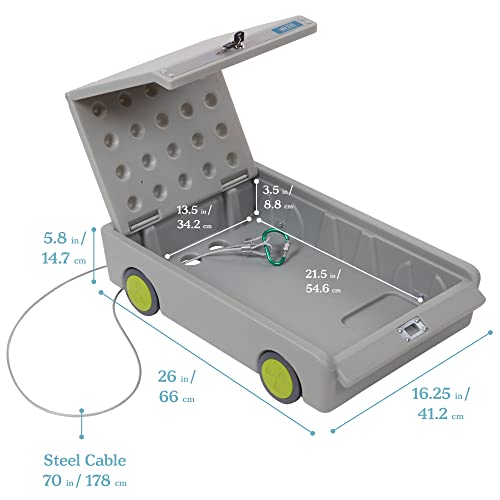 ECR4Kids Lock and Roll Personal Safe, Travel Lockbox, Grey