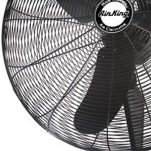Air King 30 Inch 1/4 Horsepower 3-Speed Indoor Industrial 90-degree Oscillating Steel Wall Mount Fan for Schools, Gyms, Warehouses, and Plants, Black
