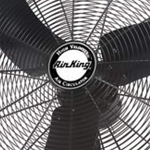 Air King 30 Inch 1/4 Horsepower 3-Speed Indoor Industrial 90-degree Oscillating Steel Wall Mount Fan for Schools, Gyms, Warehouses, and Plants, Black