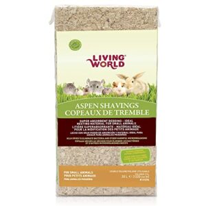 Living World - Aspen Wood Shavings, 1220 Cubic Inches - Bedding & Nesting Material for Small Animals