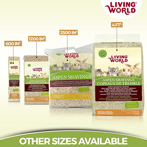 Living World - Aspen Wood Shavings, 1220 Cubic Inches - Bedding & Nesting Material for Small Animals