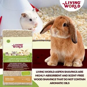 Living World - Aspen Wood Shavings, 1220 Cubic Inches - Bedding & Nesting Material for Small Animals