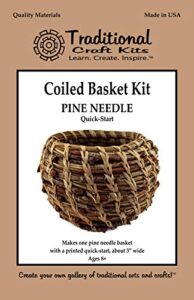 traditional craft kits quick start pine needle basket kit - round style