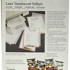 Strathmore 59-854 Laser Vellum Inkjet Paper, 8.5"x11", 50 Sheets,white/ivory