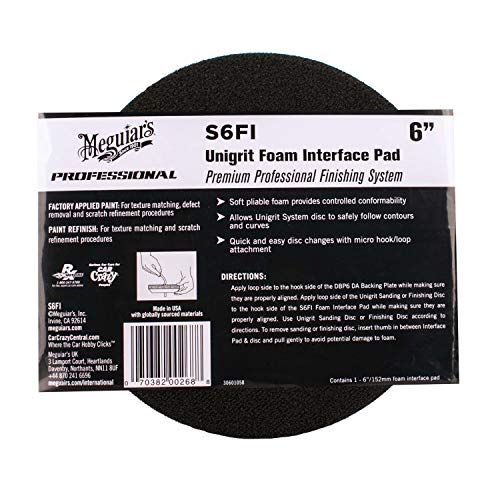 Meguiar's S6FI Unigrit 6" Foam Interface Pad - 1 Pad