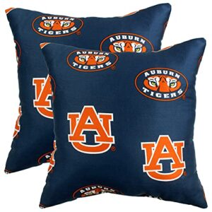 college covers everything comfy auburn tigers 16" x 16" decorative pillow, includes 2 pillows