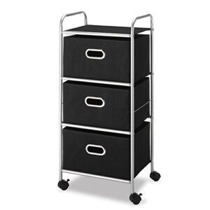 whitmor 3 drawer rolling cart - home and office storage organizer